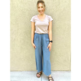 Gigio Frayed Cotton Wide Leg Pants