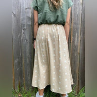 Polka Dot Cotton Midi Skirt by Blu Pepper