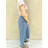 Gigio Frayed Cotton Wide Leg Pants