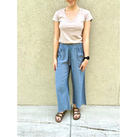 Gigio Frayed Cotton Wide Leg Pants