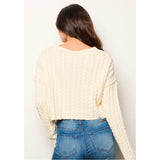 Cropped Cotton Sweater by Eighty Threads