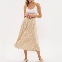 Polka Dot Cotton Midi Skirt by Blu Pepper