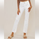 KanCan High Rise Slim Straight Jeans White