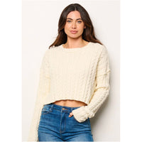 Cropped Cotton Sweater by Eighty Threads