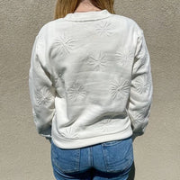 Z Supply Lottie Embroidered Sweatshirt Sandstone