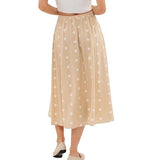 Polka Dot Cotton Midi Skirt by Blu Pepper