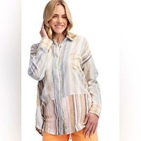 Easel Striped Cotton Gauze Shirt