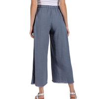 Gigio Frayed Cotton Wide Leg Pants