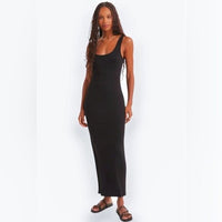 Z Supply Viviana Rib Maxi Dress Black New