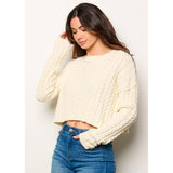 Cropped Cotton Sweater by Eighty Threads