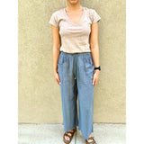 Gigio Frayed Cotton Wide Leg Pants