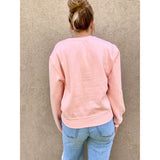 Z Supply Classic Crew Fleece Sweatshirt Pink Lemonade