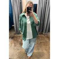 Cotton Button Up Teal