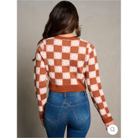 Floral Checker Sweater by Polagram