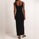 Z Supply Viviana Rib Maxi Dress Black New