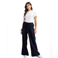 Gigio Navy Linen Wide Leg Pants