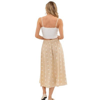 Polka Dot Cotton Midi Skirt by Blu Pepper