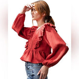 Ruffled Gauze Top by Easel