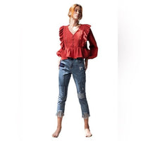 Ruffled Gauze Top by Easel