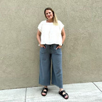 Gigio Frayed Cotton Wide Leg Pants