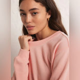 Z Supply Classic Crew Fleece Sweatshirt Pink Lemonade