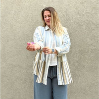 Easel Striped Cotton Gauze Shirt