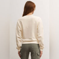 Z Supply Lottie Embroidered Sweatshirt Sandstone