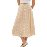 Polka Dot Cotton Midi Skirt by Blu Pepper