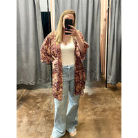 Paisley Kimono by Spin in Burgundy