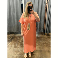 Tangerine Maxi Tee Dress by Culture Code